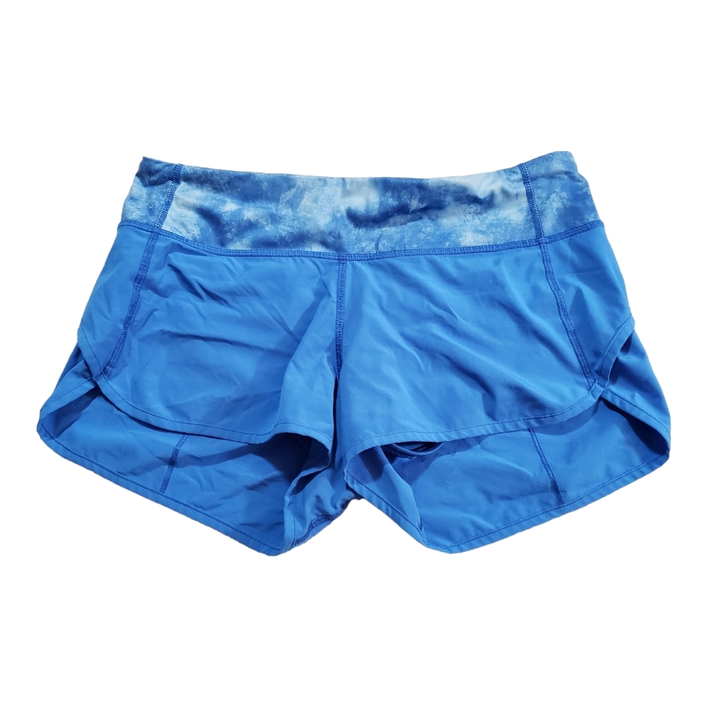 Lululemon Speed Shorts Women's 6 Pipe Dream Blue Tidal Trip